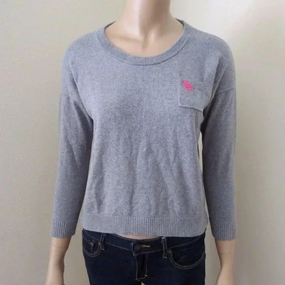 Abercrombie Cropped Sweater Size Small Top Gray - Picture 1 of 4
